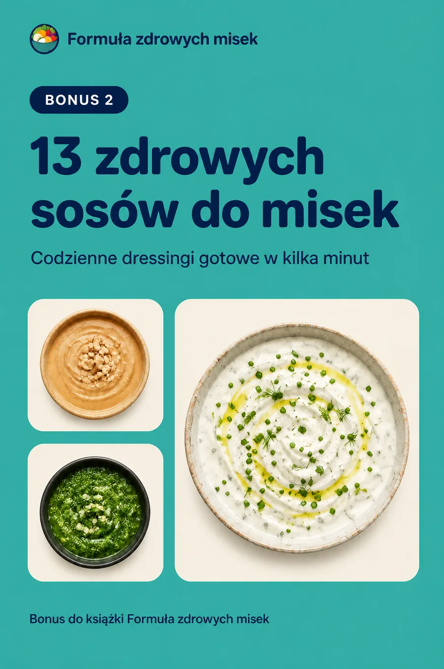 Okładka książki bonusowej 13 zdrowych sosów do misek